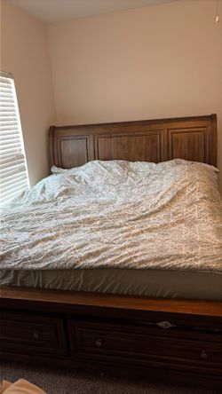 King size wood bed frame