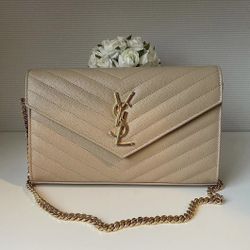 YSL Saint Laurent Dark Beige Wallet Purse