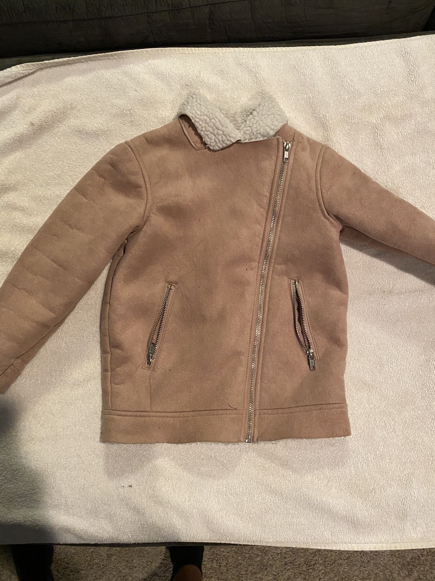 Pink H&M suede jacket size 5-6
