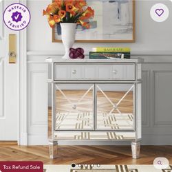2 Silver Accent Cabinet 
