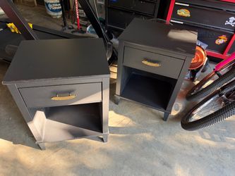 Two black nightstands