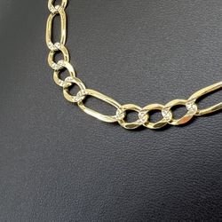 10kt Gold Solid Diamond Cut Figaro Necklace 27.60grams 28” 159008 12