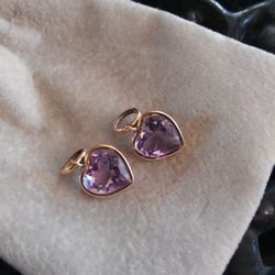 14-karat Amethyst ❤ Heart Charms