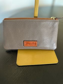 Dooney & Bourke Gray Leather Zip Pouch