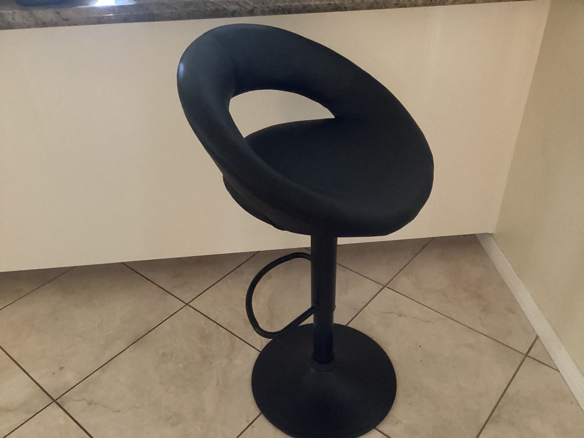 Black Leather Bar Stool