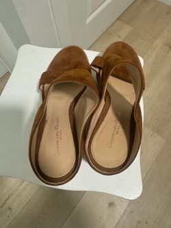 Gianvito Rossi Tan Suede Wedges