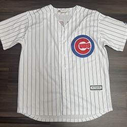 Majestic Chicago Cubs Javier Baez #9 Cool Base Pinstripe MLB Jersey Men’s Medium