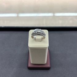 14k White Gold And Diamond Engagement Ring