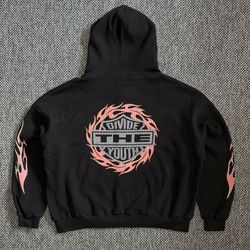 DIVIDE THE YOUTH WAFFLE KNIT ZIP UP HOODIE SIZE MEDIUM