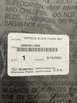 Brand new Subaru floor mats black carpeted