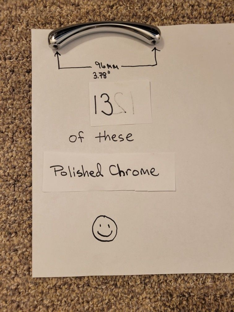 13 Polished chrome cabinet & drawer pulls - 96mm