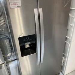 Whirlpool Stainless Steel 33” Wide Side-by-Side Refrigerator - 21 Cu. Ft.