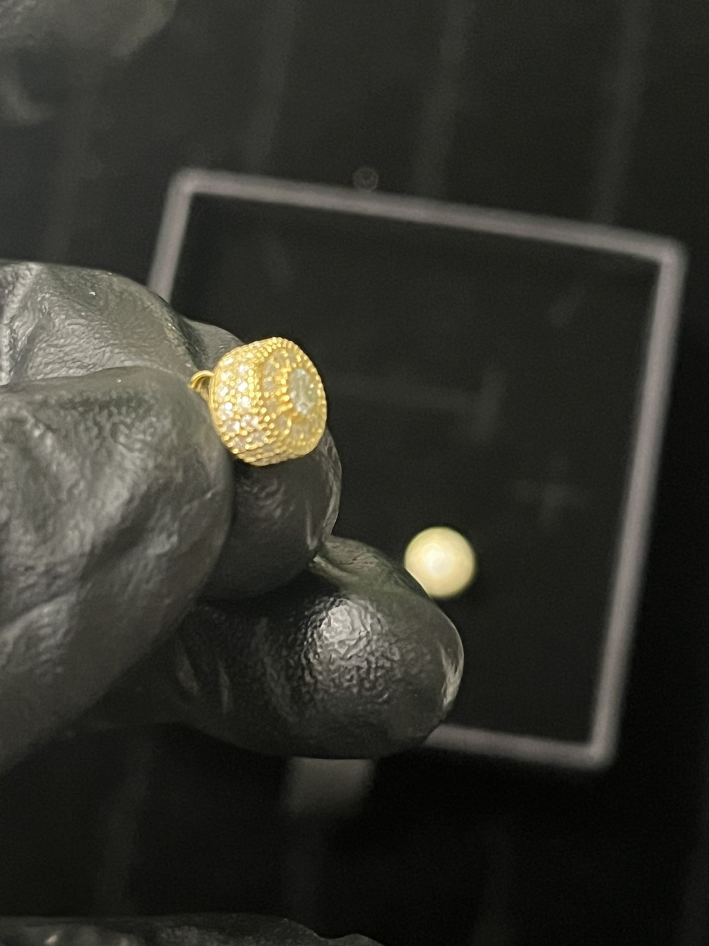 14k Gold Over Sterling Sliver Moissanite Earrings