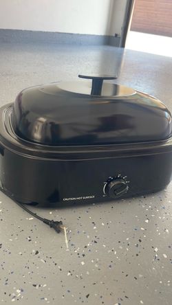 Black Electric Roaster Oven with Lid