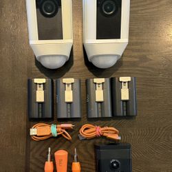 Ring Door Bell And 2- Spotlight Cameras