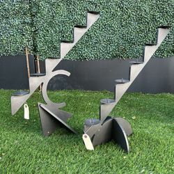 Vintage Designer 1980’s Pucci de Rossi cast iron candlesticks candleholders