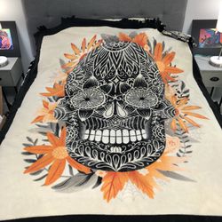 60”x72” Fleece Skull Blanket