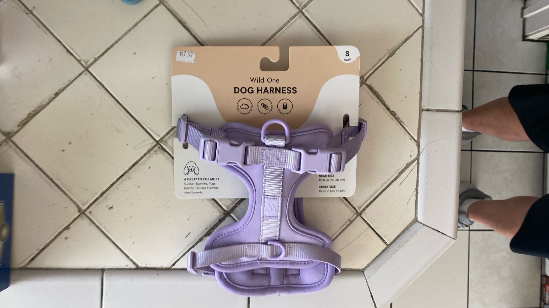 Wild One Dog Harness, Lavender soft material, Small Regular $50 At Petco