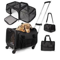 New- Pet Carrier With Wheels And Expandable Sides