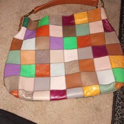 Multi Color Leather Handbag 