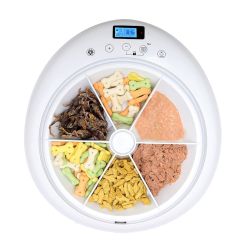 6 Meals Automatic Cat Dog Feeder Auto Pet Feeder with Programmable Timer,Auto Dry Dispenser for Kitten and Little Dog Voice Recording and Playing
