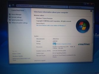 Datos de la laptop emachines