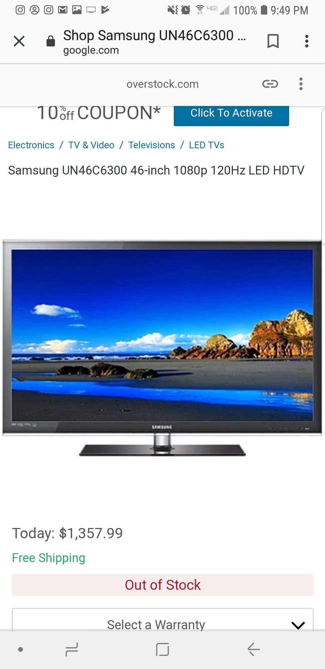 Samsung TV UN46C6300SFXZA
