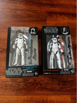 Star Wars Black Series Clone Trooper & Sergeant Figures (2014) - New in Box