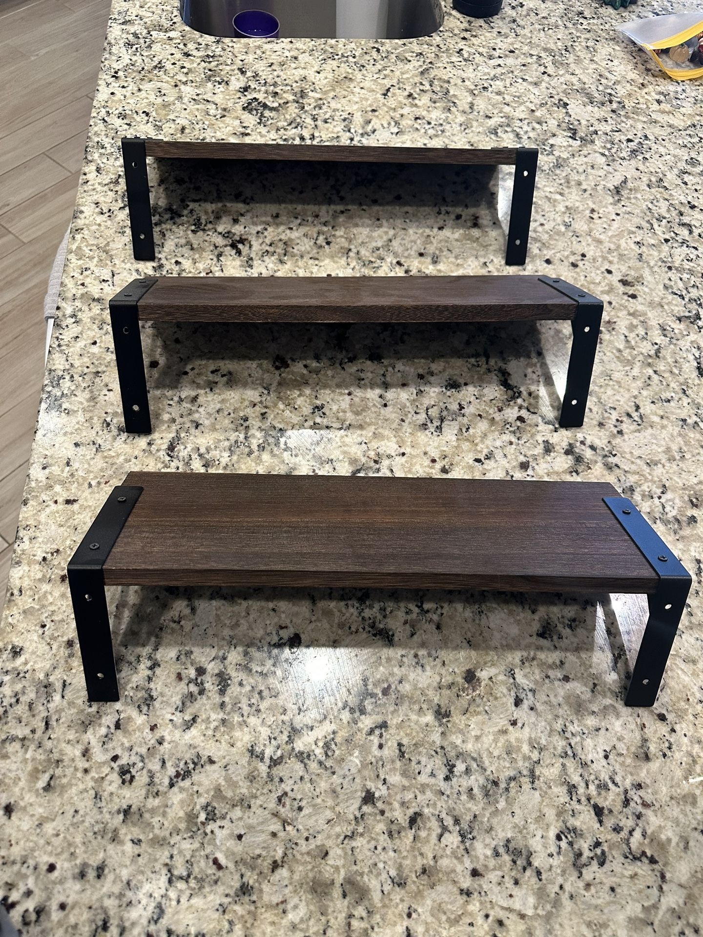 Wooden shelves 