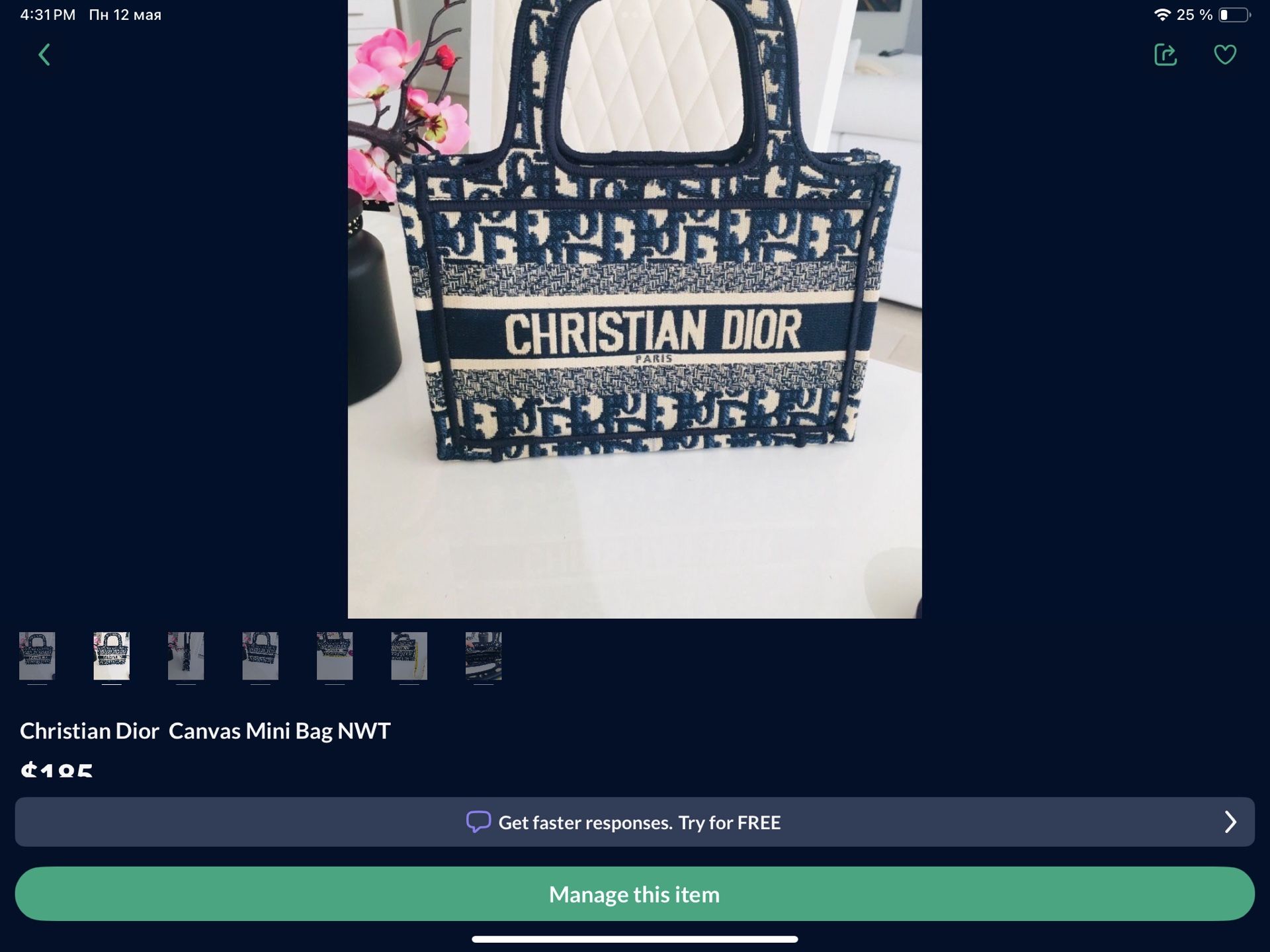 TRENDING Christian Dior Oblique Jacquard Book Mini Tote Bag