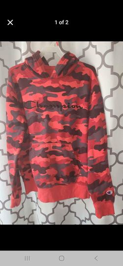 Boys Champion Red Camo Hoodie