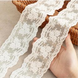 White Floral Lace Ribbon – 8ct -3 Yards each