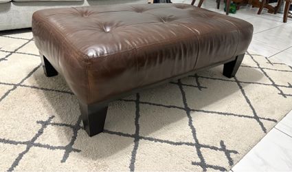 Leather ottoman