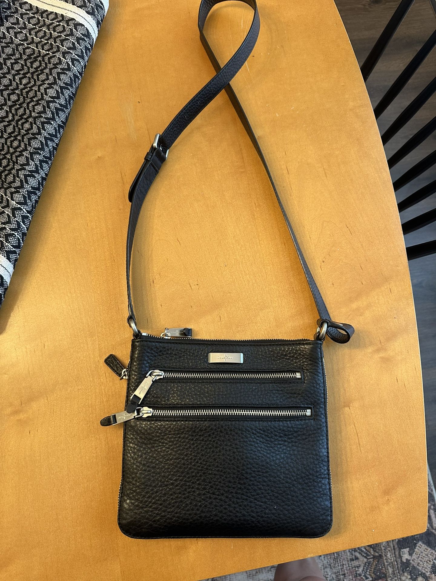 Black Leather Crossbody Purse , Cole Haan