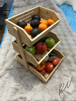 3 tier bamboo fruit storage