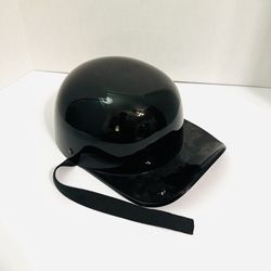 Motorcycle Gloss Black DOT Half Helmet Cap Men’s Medium