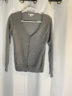 Grey Cardigan Sweater Large XL Womens 