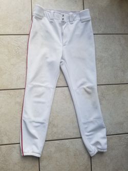 Mizuno Youth XXL White W/ Red Stripe Long Baseball Pants