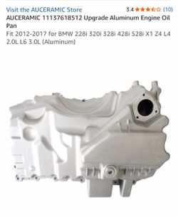AUCERAMIC 111(contact info removed)2 Upgrade Aluminum Engine Oil Pan Fit 2012-2017 for BMW 228i 320i 328i 428i 528i X1 Z4 L4 2.0L L6 3.0L (Aluminum)