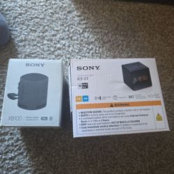 Sony Combo: XB100 Bluetooth Speaker + ICF-C1 Alarm Clock (New)
