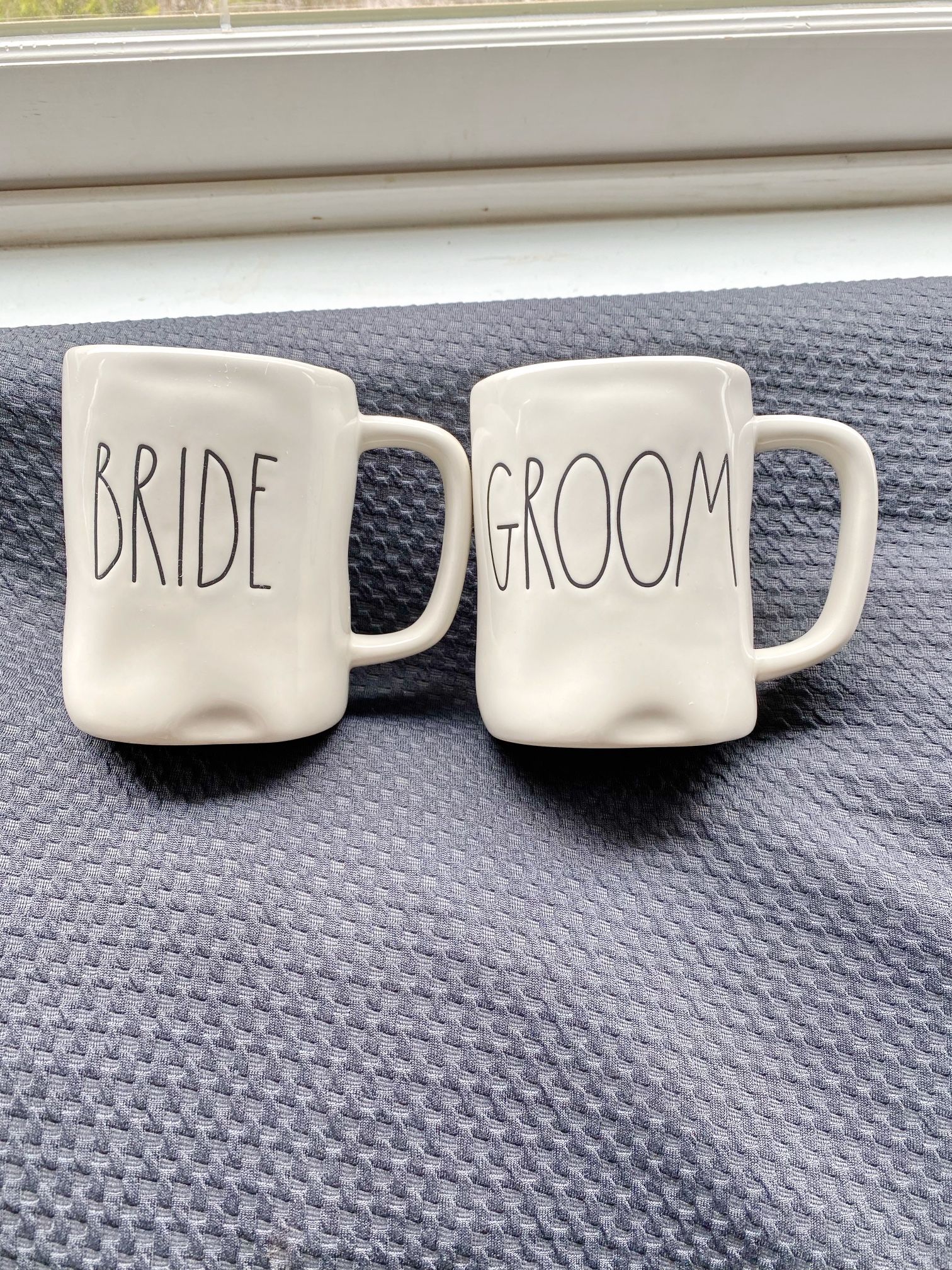 2x Rae Dunn bride and groom mug