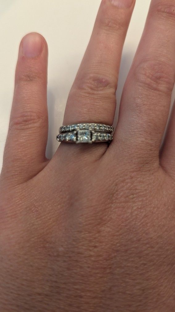 Engagement and wedding ring set