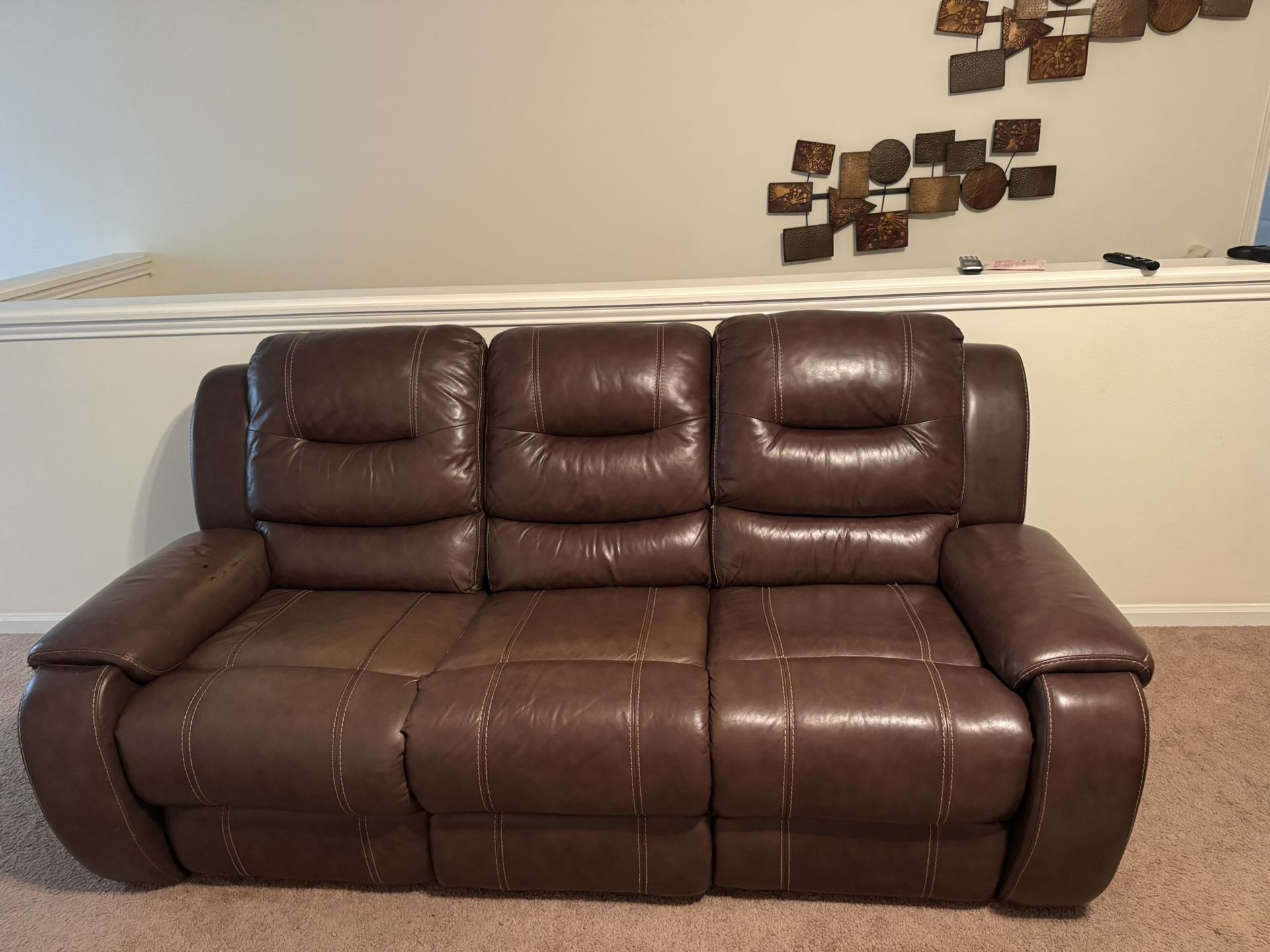 Leather couch set