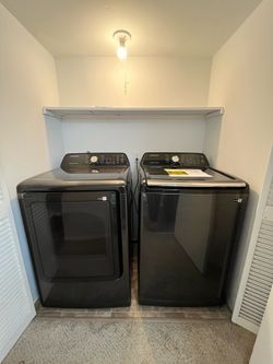 Samsung Washer and Electric Dryer Set - 6 Months Old - Brushed Black