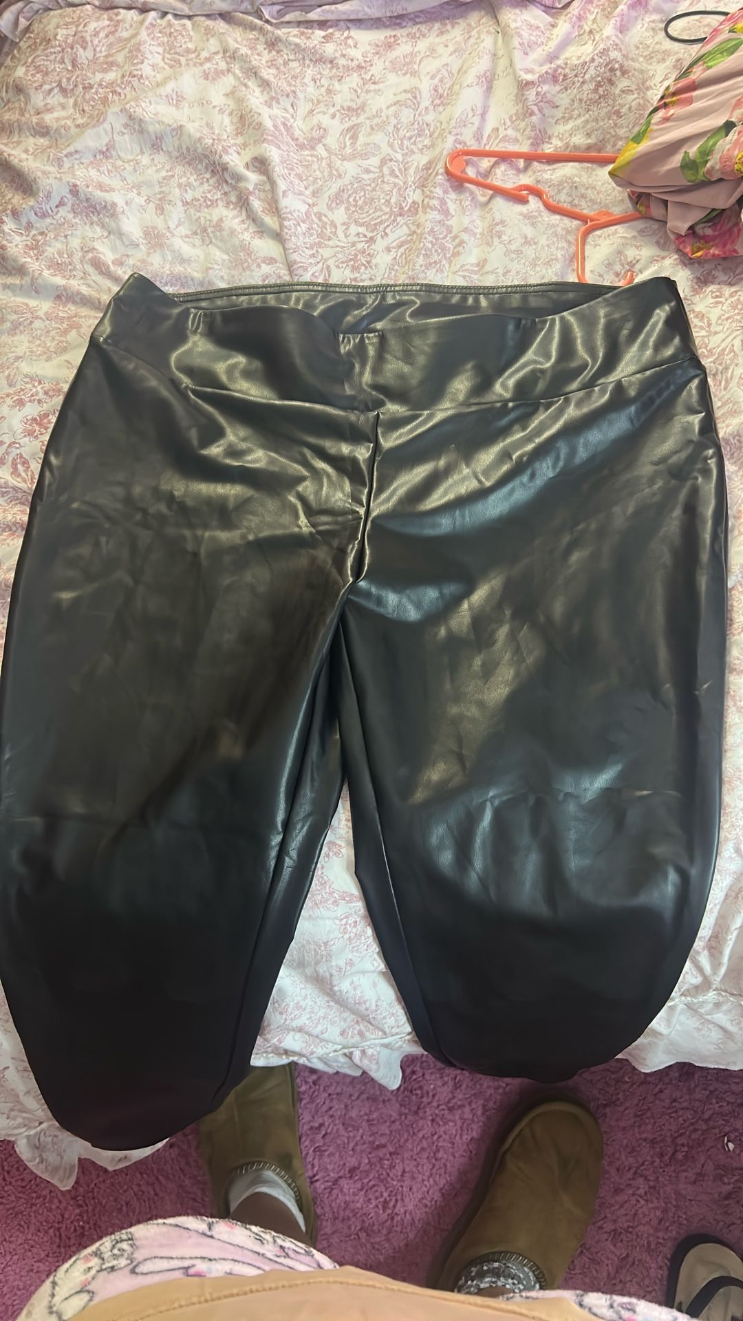 false leather pants 1x
