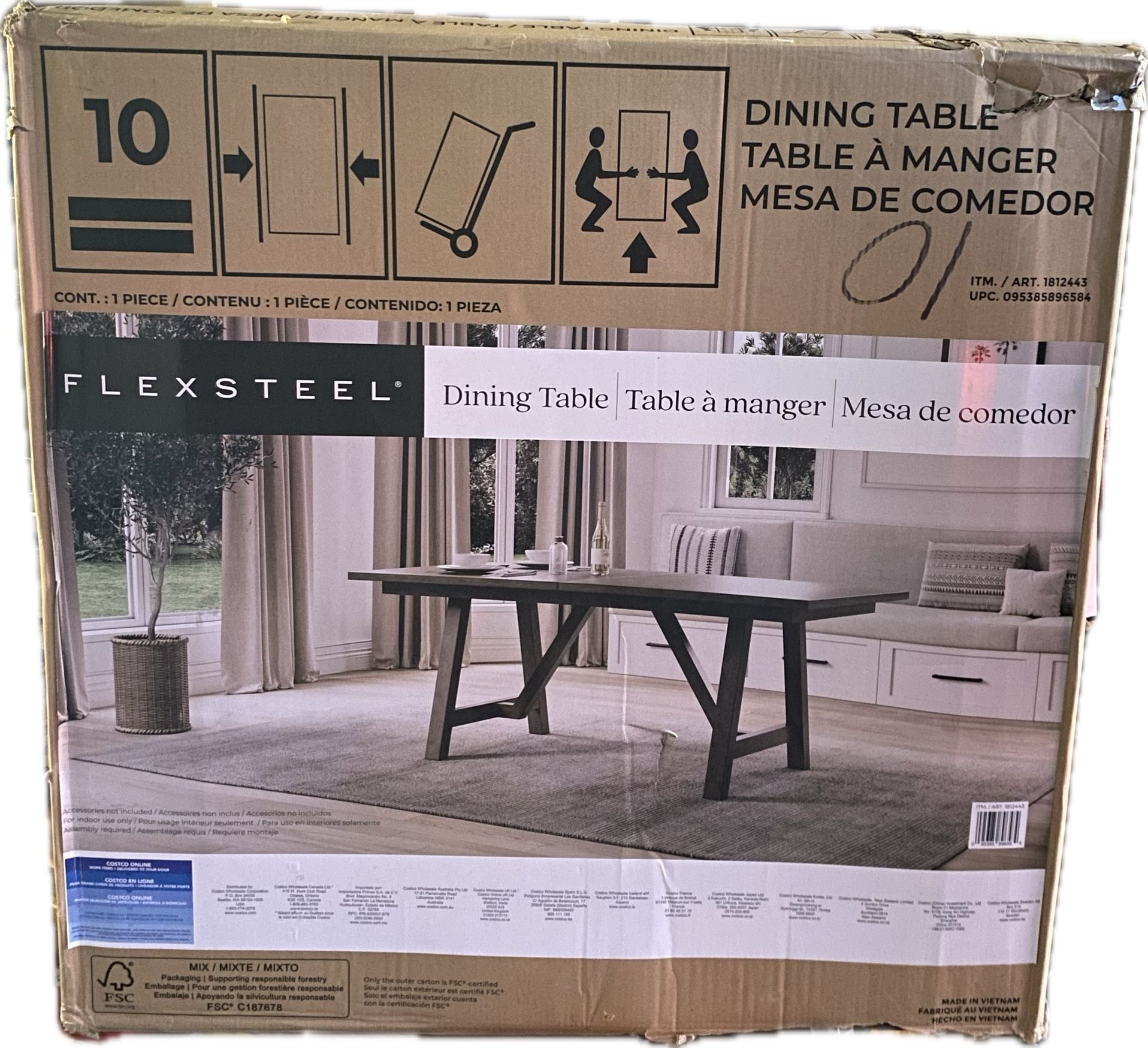 Flexsteel Watson 75” Wood Dining Table 6 Persons Item 1812443 Sell To Highest Offer Market Price (contact info removed)