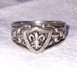 Fleur de lys ROYAL LILY GOTHIC SILVER RING