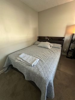 Queen Bed + Bed Frame + Bed Support