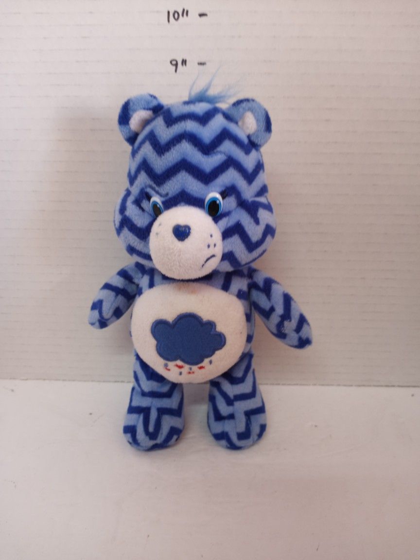 2016 Care Bears 8" grumpy bear blue chevron striped zigzag plush toy