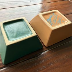 Luna Garcia Signed Square Plates. 5 Inch